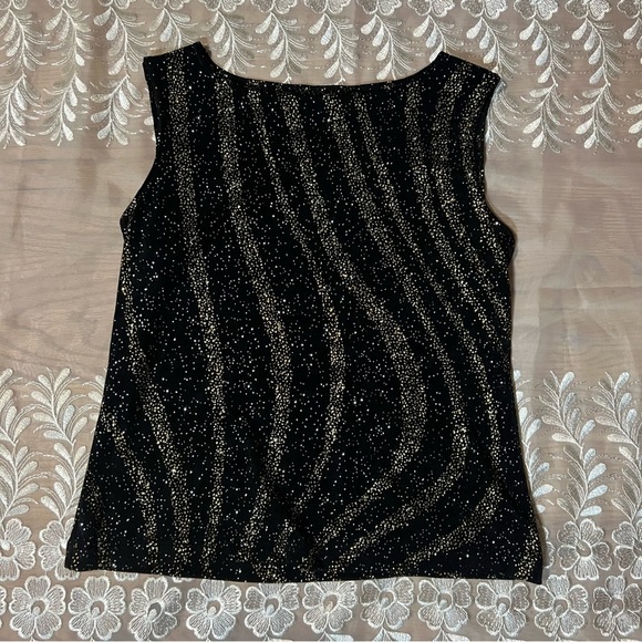 Vintage Black, Silver and Gold Sparkle, Shimmer Tank/Top -Size L -TP11 - Picture 6 of 10
